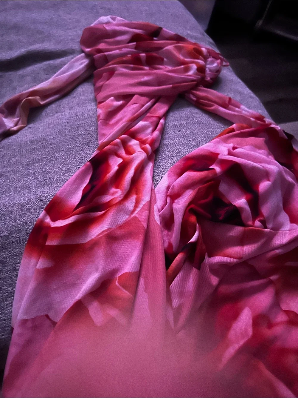 Off-Shoulder Pink Floral Maxi Dress afrm - Picture 8 of 8